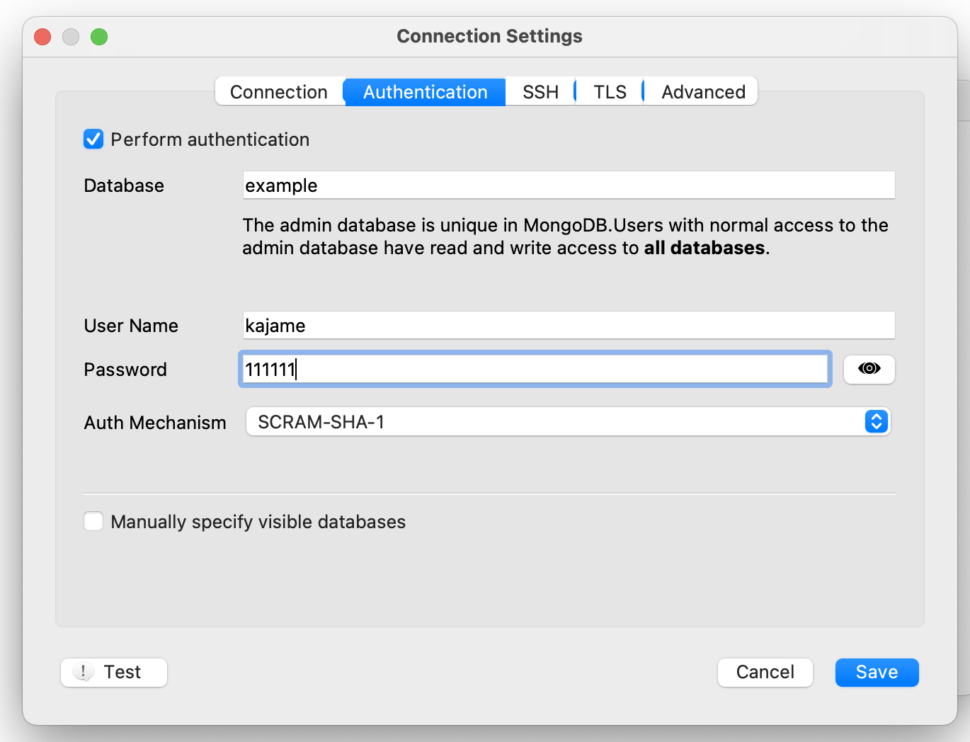 ตัวอย่างการใช้ robo3T connect ไปที่ MongoDB